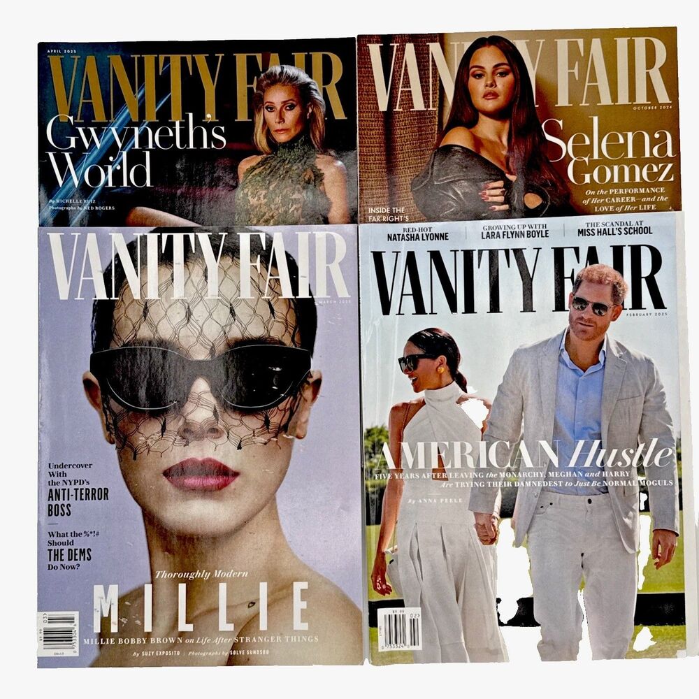 Vanity Fair Magazine Lot of 4 Selena Gomez Millie Bobby Brown Prince Harry 2025